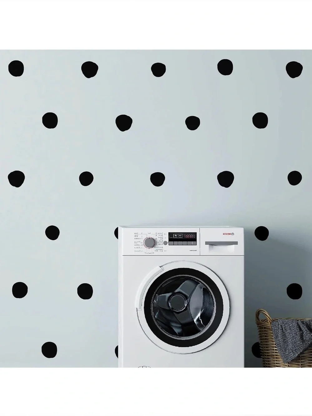 Black Irregular Dots Vinyl Wall Decals Peel and Stick Abstract Boho Stickers